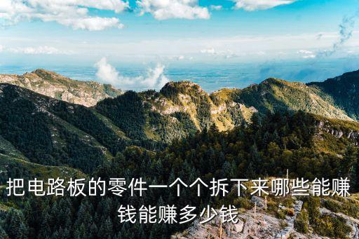 回收电子元器件怎么赚钱，我想做点废旧电路板二手电子元件的回收不知道能挣钱不还有往