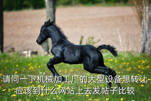 请问一下机械加工厂的大型设备想转让应该到什么网站上去发帖子比较