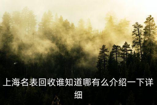 上海哪里回收名表，上海什么地方回收名表