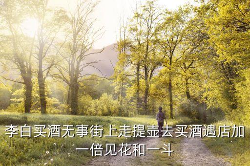 李白买酒无事街上走提壶去买酒遇店加一倍见花和一斗