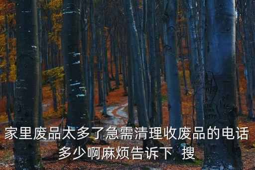 家里废品太多了急需清理收废品的电话多少啊麻烦告诉下  搜