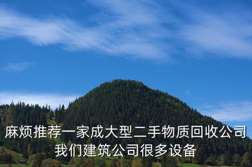 麻烦推荐一家成大型二手物质回收公司我们建筑公司很多设备