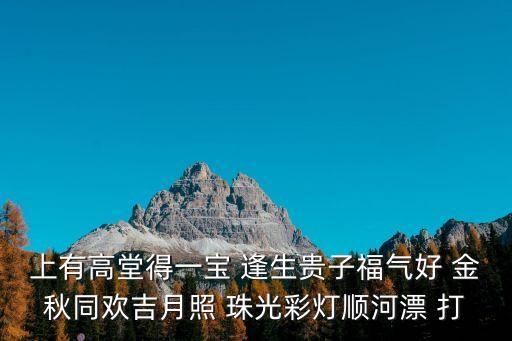 上有高堂得一宝 逢生贵子福气好 金秋同欢吉月照 珠光彩灯顺河漂 打