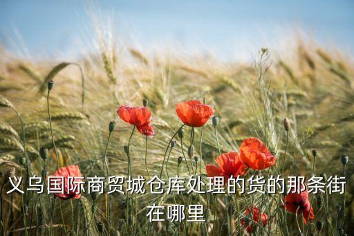 义乌国际商贸城仓库处理的货的那条街在哪里