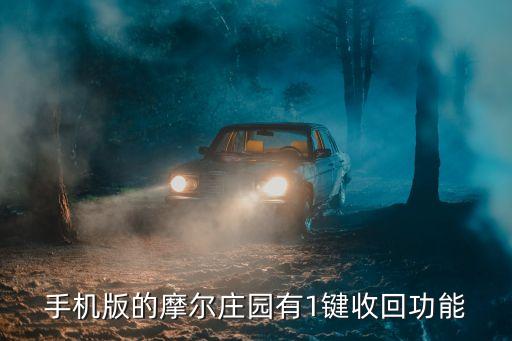 手机版的摩尔庄园有1键收回功能