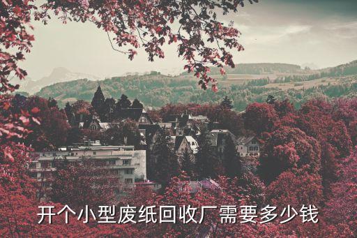 开个小型废纸回收厂需要多少钱