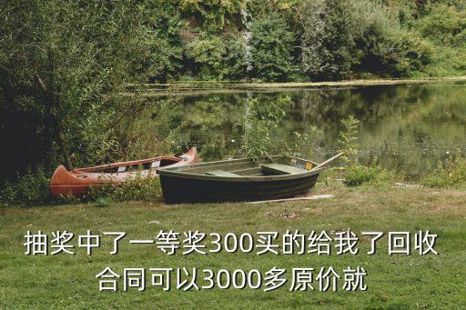 抽奖中了一等奖300买的给我了回收合同可以3000多原价就