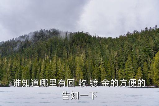 谁知道哪里有回 收 镀 金的方便的告知一下