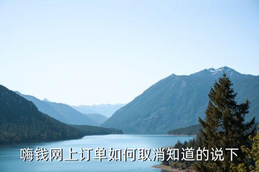 嗨钱网上订单如何取消知道的说下