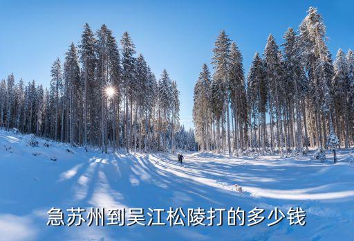 急苏州到吴江松陵打的多少钱