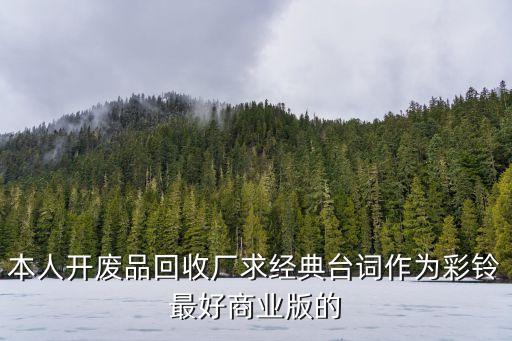 本人开废品回收厂求经典台词作为彩铃最好商业版的