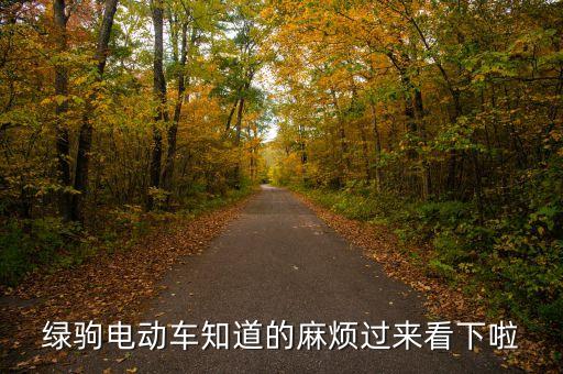 绿驹电动车知道的麻烦过来看下啦