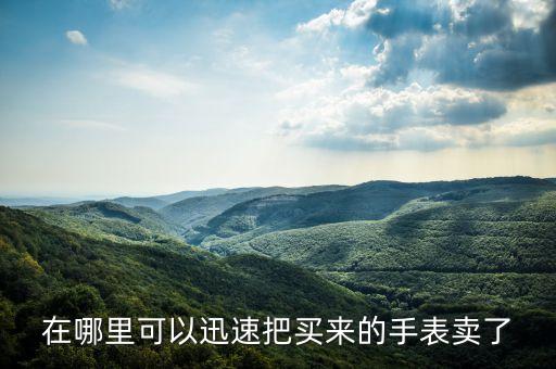 在哪里可以迅速把买来的手表卖了