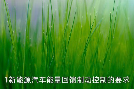 1新能源汽车能量回馈制动控制的要求