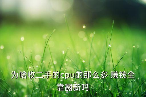 为啥收二手的cpu的那么多 赚钱全靠翻新吗