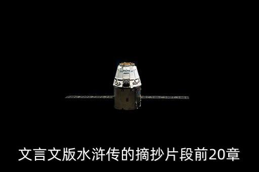 文言文版水浒传的摘抄片段前20章