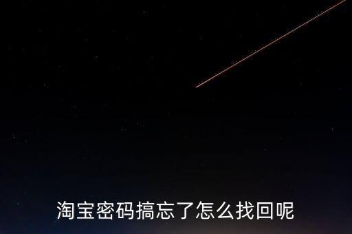淘宝密码搞忘了怎么找回呢