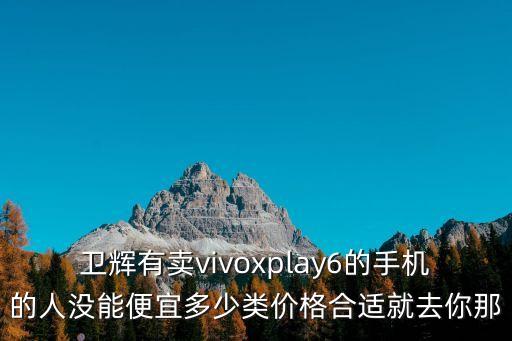 卫辉有卖vivoxplay6的手机的人没能便宜多少类价格合适就去你那