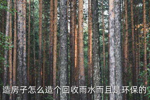 造房子怎么造个回收雨水而且是环保的
