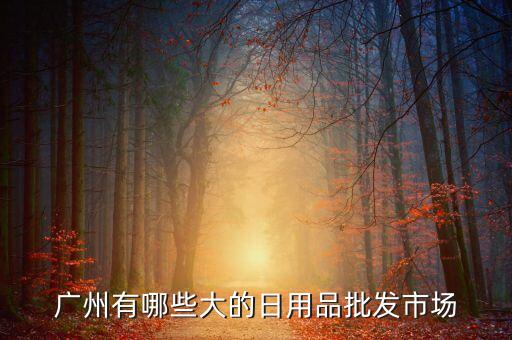 广州大型日化用品批发市场，广州有哪些大的日用品批发市场