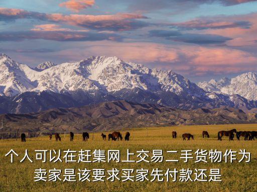 个人可以在赶集网上交易二手货物作为卖家是该要求买家先付款还是
