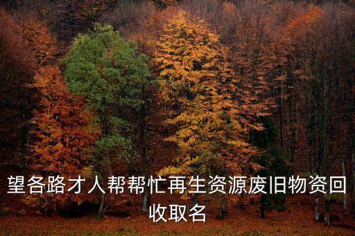 望各路才人帮帮忙再生资源废旧物资回收取名