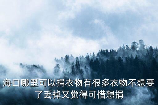 海口哪里可以捐衣物有很多衣物不想要了丢掉又觉得可惜想捐