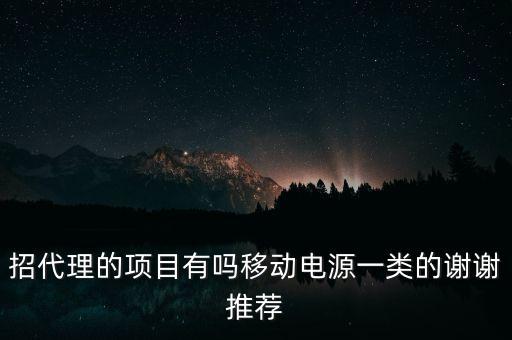 招代理的项目有吗移动电源一类的谢谢推荐