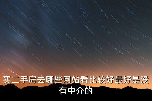 买二手房去哪些网站看比较好最好是没有中介的