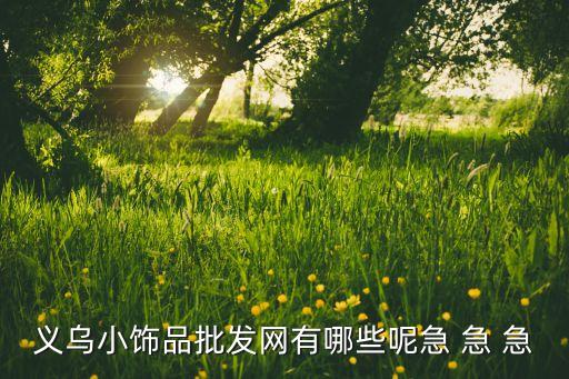 义乌小饰品批发网有哪些呢急 急 急