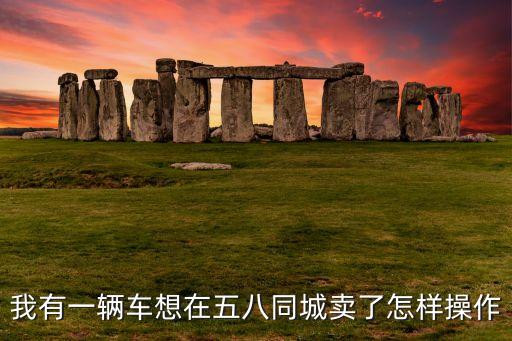 我有一辆车想在五八同城卖了怎样操作