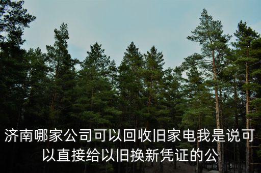 济南哪家公司可以回收旧家电我是说可以直接给以旧换新凭证的公