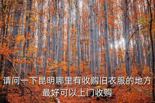 请问一下昆明哪里有收购旧衣服的地方最好可以上门收购