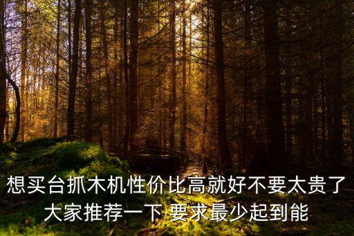 想买台抓木机性价比高就好不要太贵了大家推荐一下 要求最少起到能
