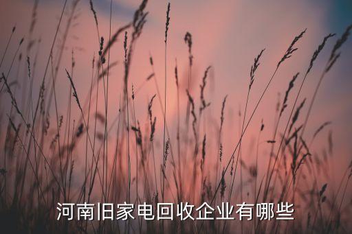 河南旧家电回收企业有哪些