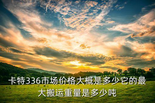 卡特336市场价格大概是多少它的最大搬运重量是多少吨