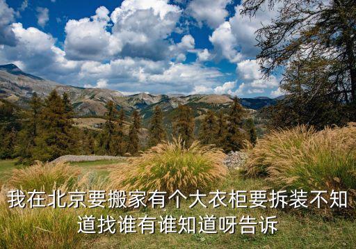 我在北京要搬家有个大衣柜要拆装不知道找谁有谁知道呀告诉