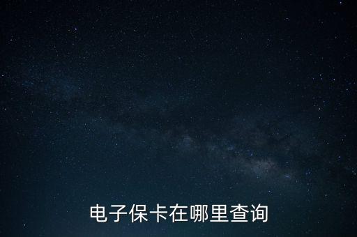 电子保卡在哪里查询