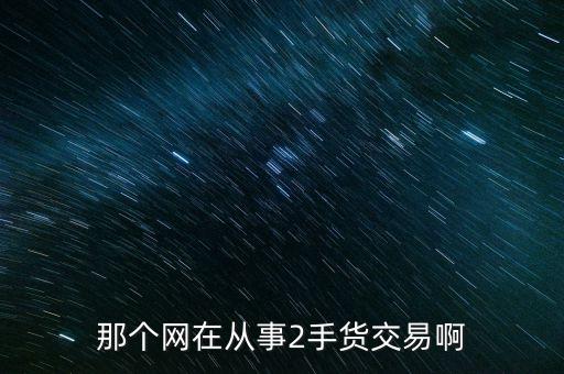 那个网在从事2手货交易啊