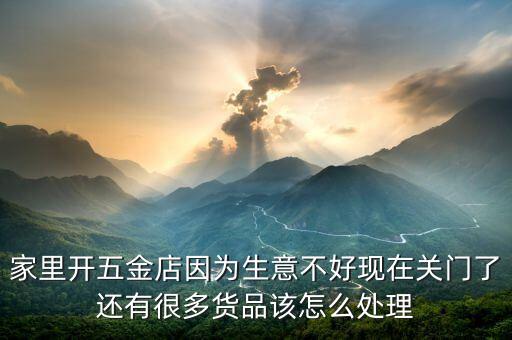 家里开五金店因为生意不好现在关门了还有很多货品该怎么处理