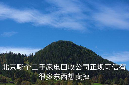 北京哪个二手家电回收公司正规可信有很多东西想卖掉