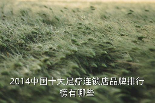 2014中国十大足疗连锁店品牌排行榜有哪些