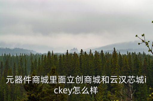 云汉电子元器件商城官网，元器件商城里面立创商城和云汉芯城ickey怎么样