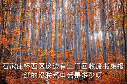 石家庄桥西区这边有上门回收废书废报纸的没联系电话是多少呀