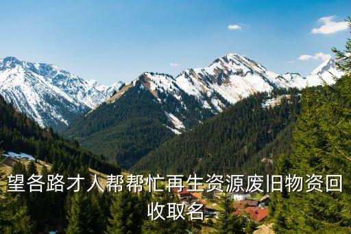望各路才人帮帮忙再生资源废旧物资回收取名