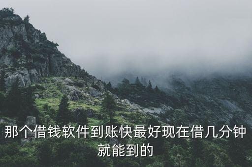 那个借钱软件到账快最好现在借几分钟就能到的
