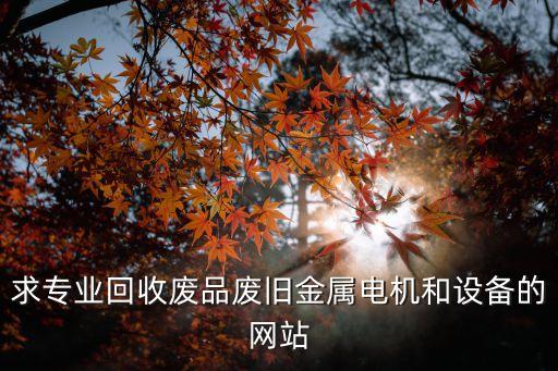 求专业回收废品废旧金属电机和设备的网站