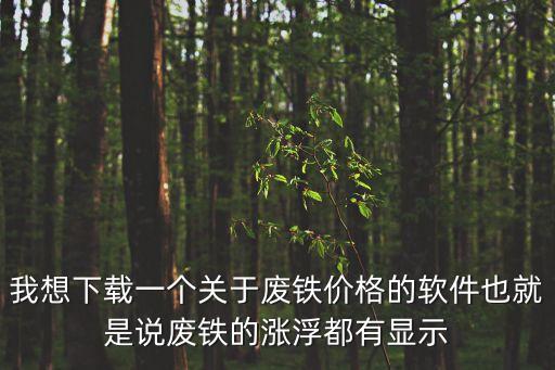 我想下载一个关于废铁价格的软件也就是说废铁的涨浮都有显示