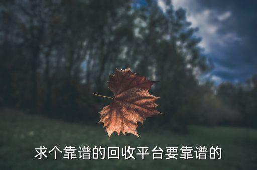 求个靠谱的回收平台要靠谱的