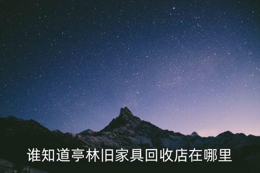 谁知道亭林旧家具回收店在哪里
